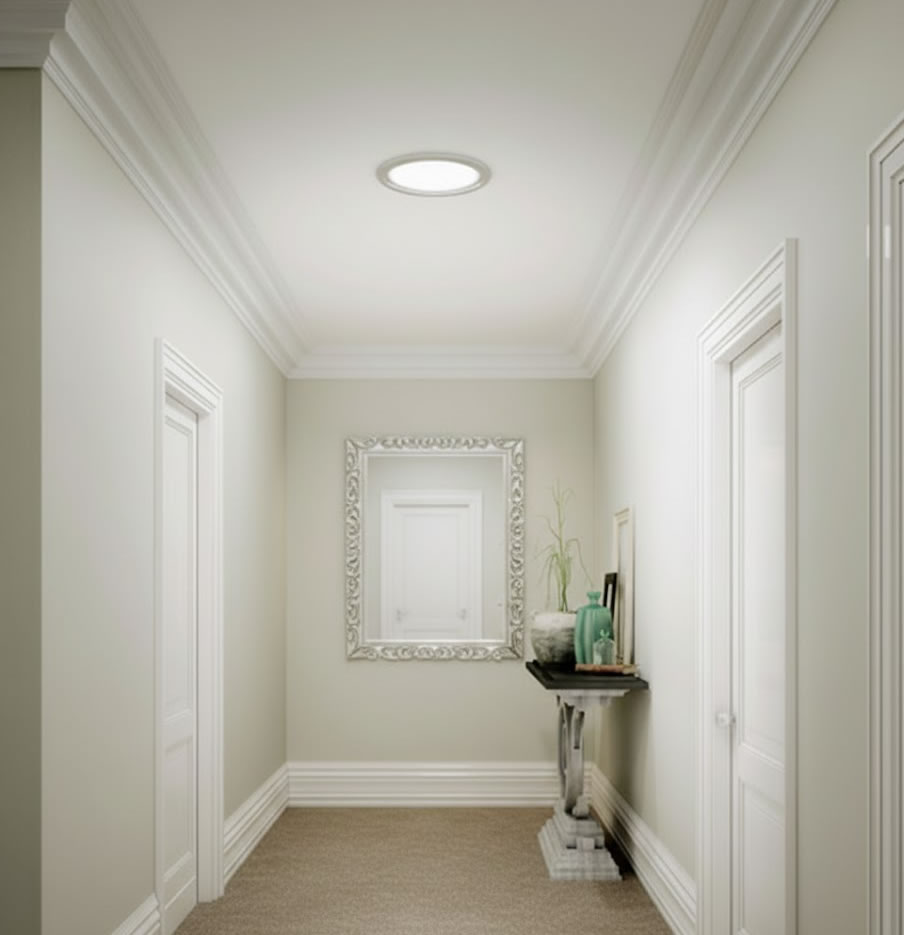 pitched roof sun tunnel light down in upstairs landing