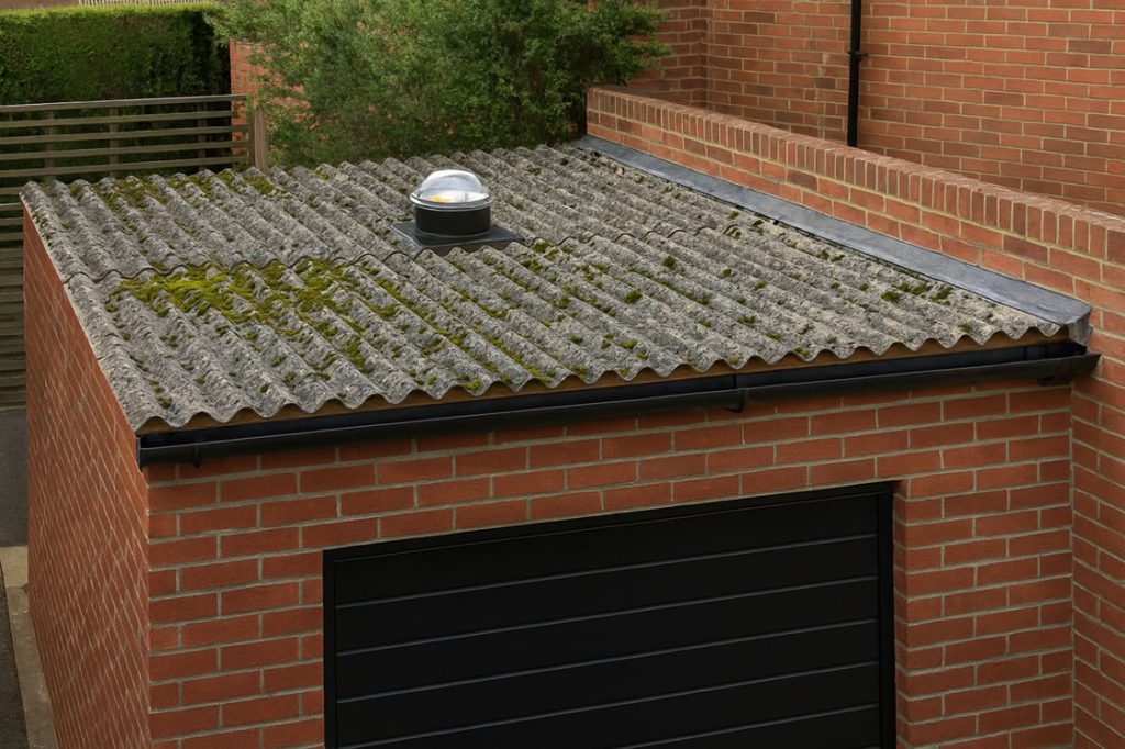 sun tunnel on old garage roof
